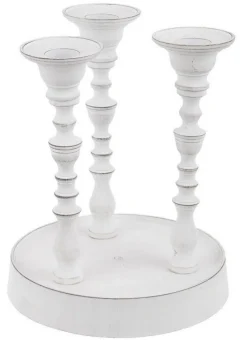 Sale Bizzotto CANDELABRO KYLIE 3F BIANCO C-BASE H18