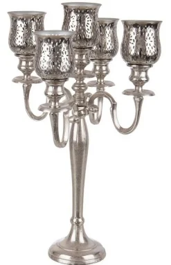 Bizzotto CANDELABRO SHARYN 5FUOCHI ARGENTO H62
