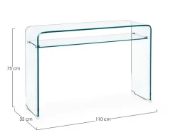 Clearance Bizzotto CONSOLLE IN VETRO 110X35 - IRIDE