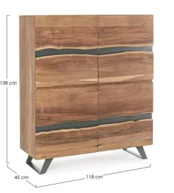 Discount Bizzotto CREDENZA IN LEGNO 2 ANTE - ARON