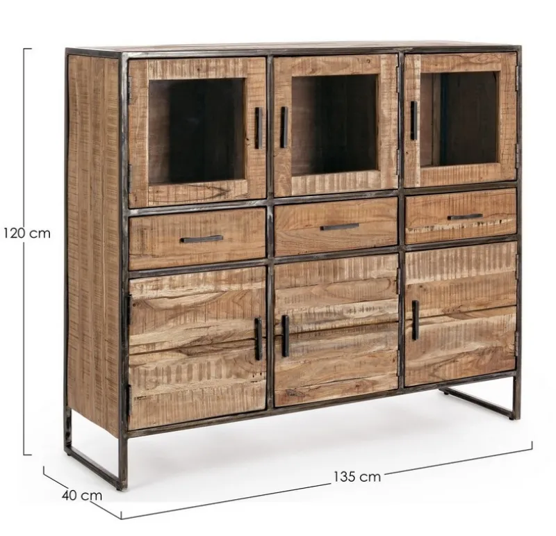 Bizzotto CREDENZA IN LEGNO 6 ANTE - ELMER