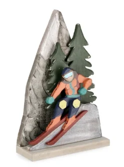 New Bizzotto DECORAZIONE ALPBACH SCIATORE C-PINO H29