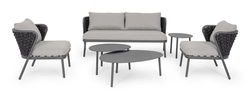 New Bizzotto DIVANO 2 POSTI ANTRACITE QS22/GRAPHITE - HARLOW