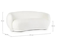 Clearance Bizzotto DIVANO EFFETTO BOUCLE' BIANCO - TECLA