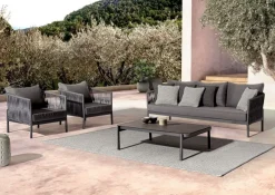 Hot Bizzotto DIVANO IN CORDA PER ESTERNO ANTRACITE WG21 - FLORENCIA