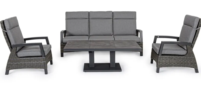 Hot Bizzotto DIVANO RECLINABILE IN ALLUMINIO ANTRACITE JX55 - BRITTON