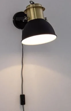 Clearance Bizzotto LAMPADA PARETE BROOKLYN OTTONE-NERO OP