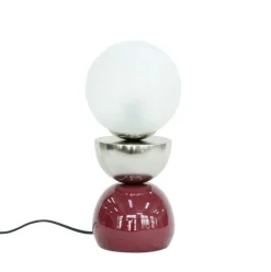 Discount Bizzotto LAMPADA TAV. MALTON ARGENTO ROSSO H34