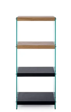 Discount Bizzotto LIBRERIA 4 PIANI NERA - LINE WOOD