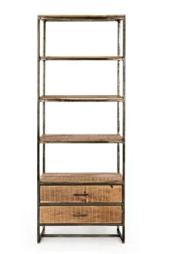 Outlet Bizzotto LIBRERIA IN LEGNO 2 CASSETTI - ELMER