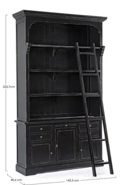 Clearance Bizzotto LIBRERIA IN LEGNO NERO - JEFFERSON