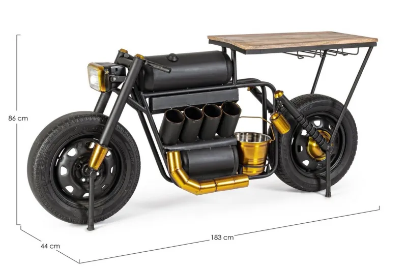 Discount Bizzotto MOBILE BAR IN ACCIAIO - MOTO SPEED