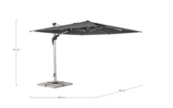 Discount Bizzotto OMBRELLONE BRACCIO ARIES 3X3 ANOD-GRI T