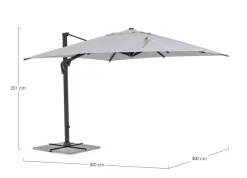 Hot Bizzotto OMBRELLONE BRACCIO IN ALLUMINIO 3X3 ANTRACITE - INES