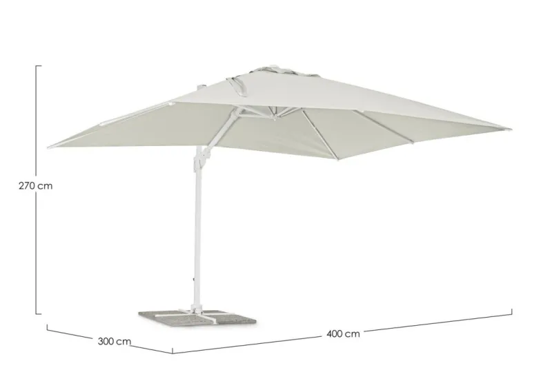 New Bizzotto OMBRELLONE BRACCIO IN ALLUMINIO 3X4 BIANCO - EDEN