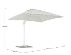 Discount Bizzotto OMBRELLONE BRACCIO IN ALLUMINIO 3X3 BIANCO - EDEN