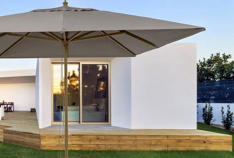 Clearance Bizzotto OMBRELLONE IN ALLUMINIO 3X3 TORTORA - ECLIPSE