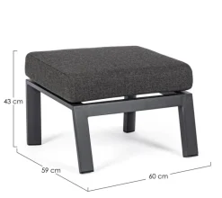 Hot Bizzotto OTTOMAN IN ALLUMINIO ANTRACITE JX55 - KLEDI