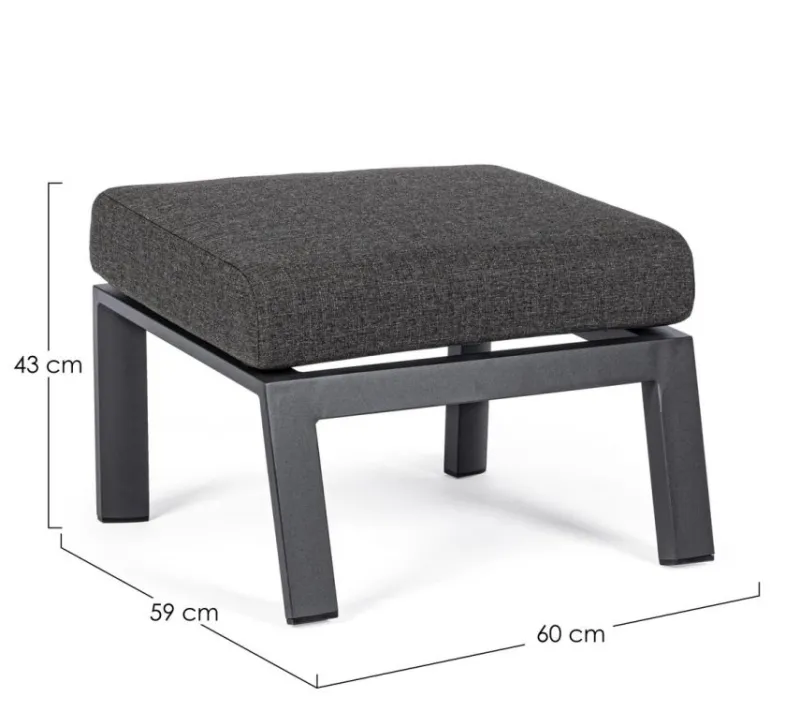 Hot Bizzotto OTTOMAN IN ALLUMINIO ANTRACITE JX55 - KLEDI