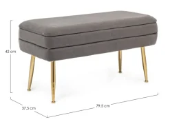 Online Bizzotto PANCA CONTENITORE GRIGIO SCURO - PAVLINA