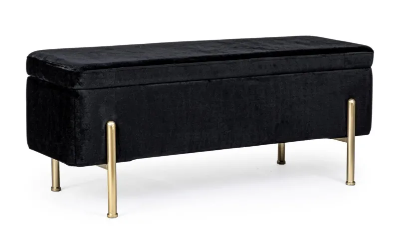 Hot Bizzotto PANCA CONTENITORE IN VELLUTO NERO - IRINA