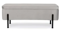 Clearance Bizzotto PANCA CONTENITORE IN VELLUTO GRIGIO CHIARO - IRINA