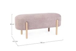 Bizzotto PANCA EFFETTO BOUCLE' ROSA ANTICO - DAYLA