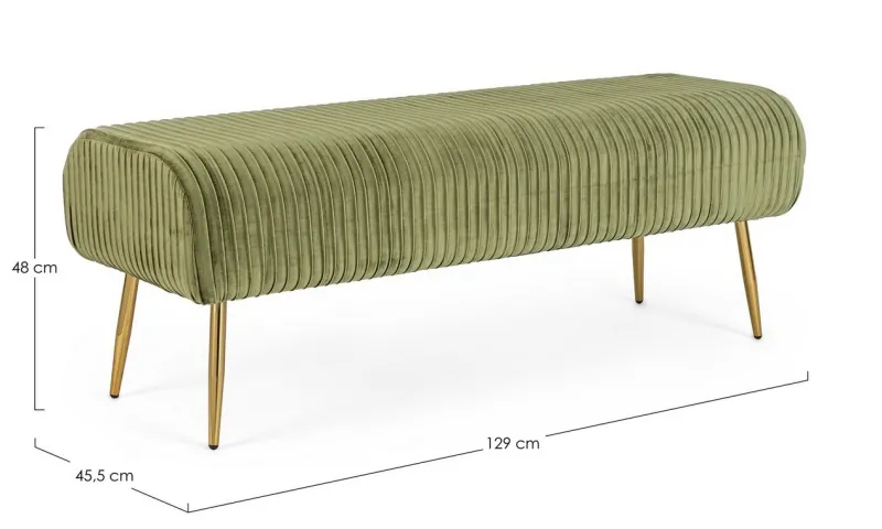 Outlet Bizzotto PANCA IN VELLUTO OLIVE - SELENA