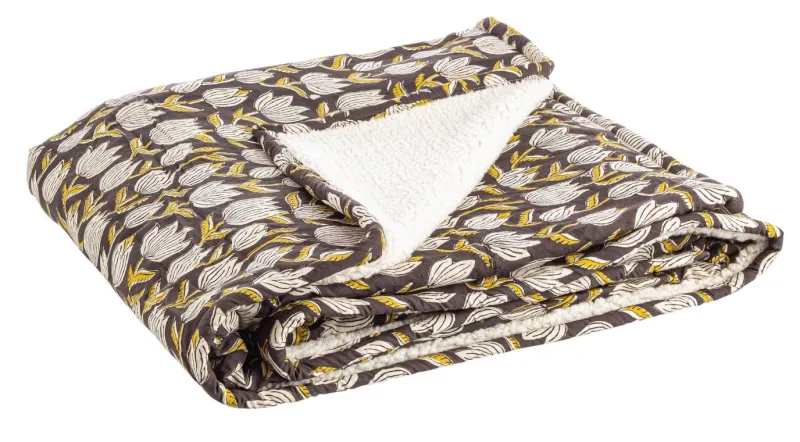 Sale Bizzotto PLAID CALAIS NERO C-TULIPANO 130X180