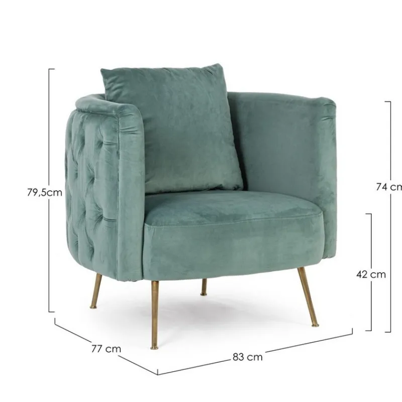 Online Bizzotto POLTRONA BLU TURCHESE - TENBURY