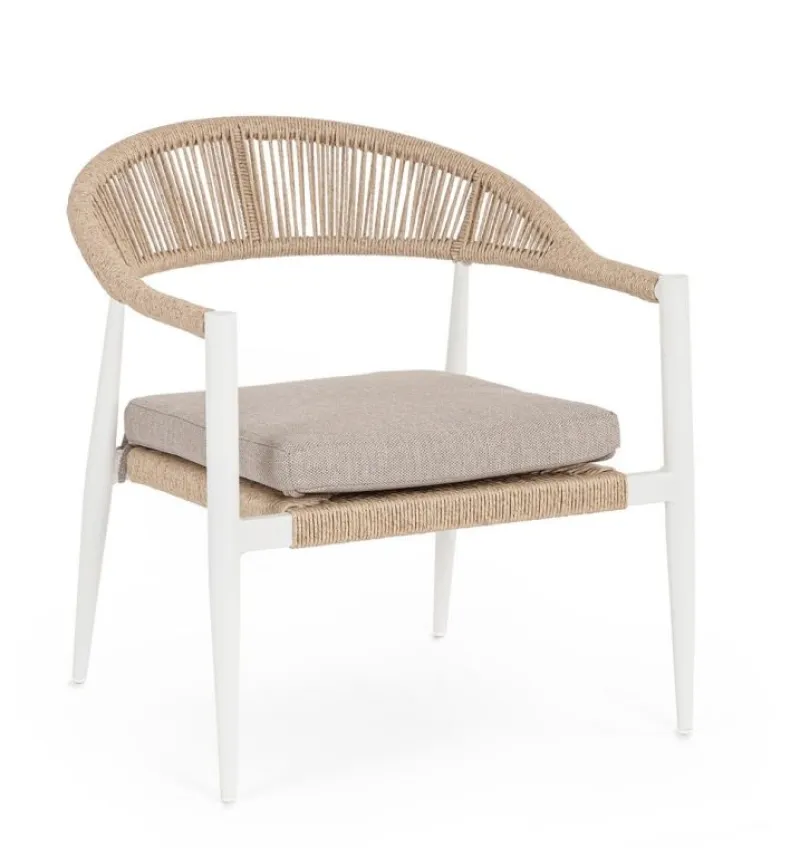 Outlet Bizzotto POLTRONA C-BR C-C JANDIA BIANCO/BEIGE