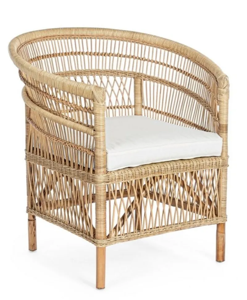 Hot Bizzotto POLTRONA CON CUSCINO IN FIBRE NATURALI - JOSEFINA