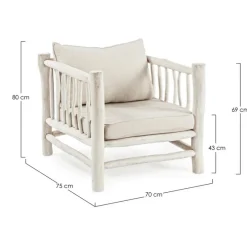 Bizzotto POLTRONA CON CUSCINO IN TEAK - SAHEL