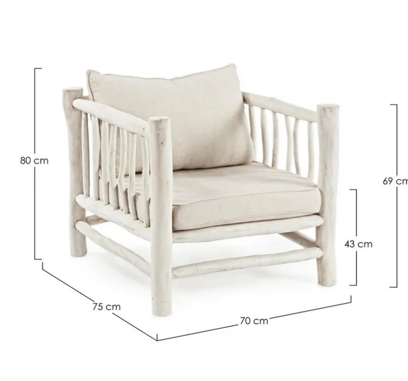 Bizzotto POLTRONA CON CUSCINO IN TEAK - SAHEL