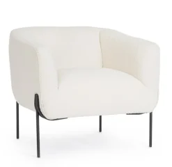 Hot Bizzotto POLTRONA EFFETTO BOUCLE' BIANCO - CLAUDINE