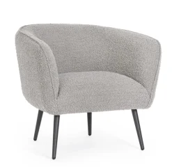 Best Bizzotto POLTRONA EFFETTO BOUCLE' GRIGIO - AVRIL