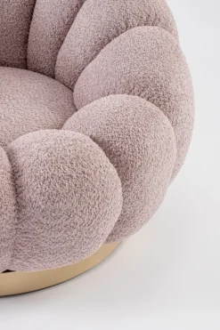 New Bizzotto POLTRONA GIREVOLE EFFETTO BOUCLE' ROSA ANTICO - FLOREL