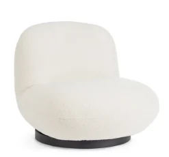 Discount Bizzotto POLTRONA GIREVOLE EFFETTO BOUCLE' BIANCO - MARGOT