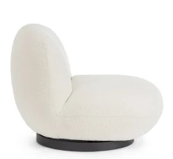 Discount Bizzotto POLTRONA GIREVOLE EFFETTO BOUCLE' BIANCO - MARGOT