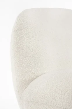 Discount Bizzotto POLTRONA GIREVOLE EFFETTO BOUCLE' BIANCO - MARGOT