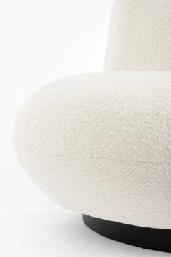 Discount Bizzotto POLTRONA GIREVOLE EFFETTO BOUCLE' BIANCO - MARGOT