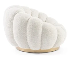 Outlet Bizzotto POLTRONA GIREVOLE EFFETTO BOUCLE' NATURALE - FLOREL