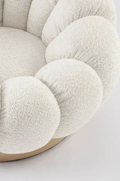 Outlet Bizzotto POLTRONA GIREVOLE EFFETTO BOUCLE' NATURALE - FLOREL