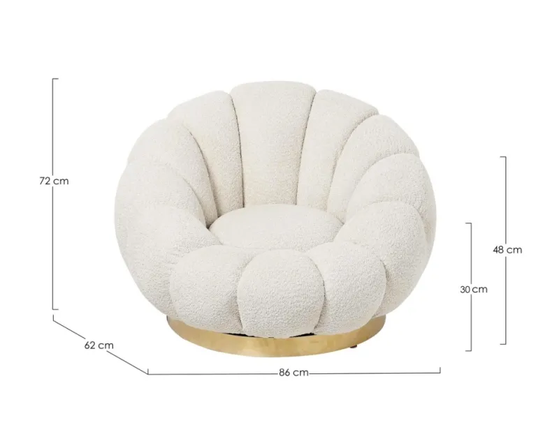 Outlet Bizzotto POLTRONA GIREVOLE EFFETTO BOUCLE' NATURALE - FLOREL