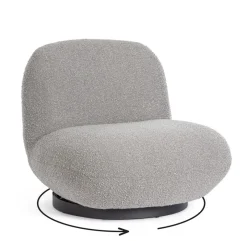 New Bizzotto POLTRONA GIREVOLE EFFETTO BOUCLE' GRIGIO - MARGOT