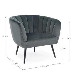 Clearance Bizzotto POLTRONA GRIGIA - AVRIL