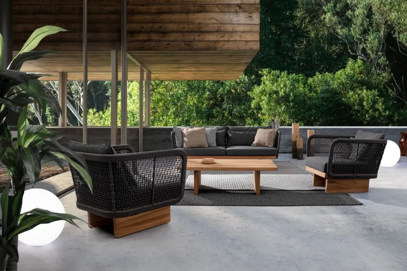 Clearance Bizzotto POLTRONA IN CORDA PER ESTERNO - XYLIA DARK