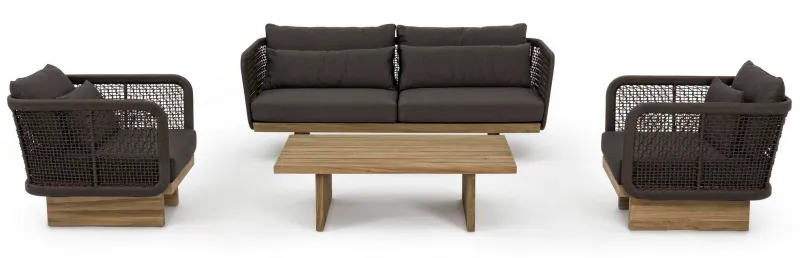 Clearance Bizzotto POLTRONA IN CORDA PER ESTERNO - XYLIA DARK