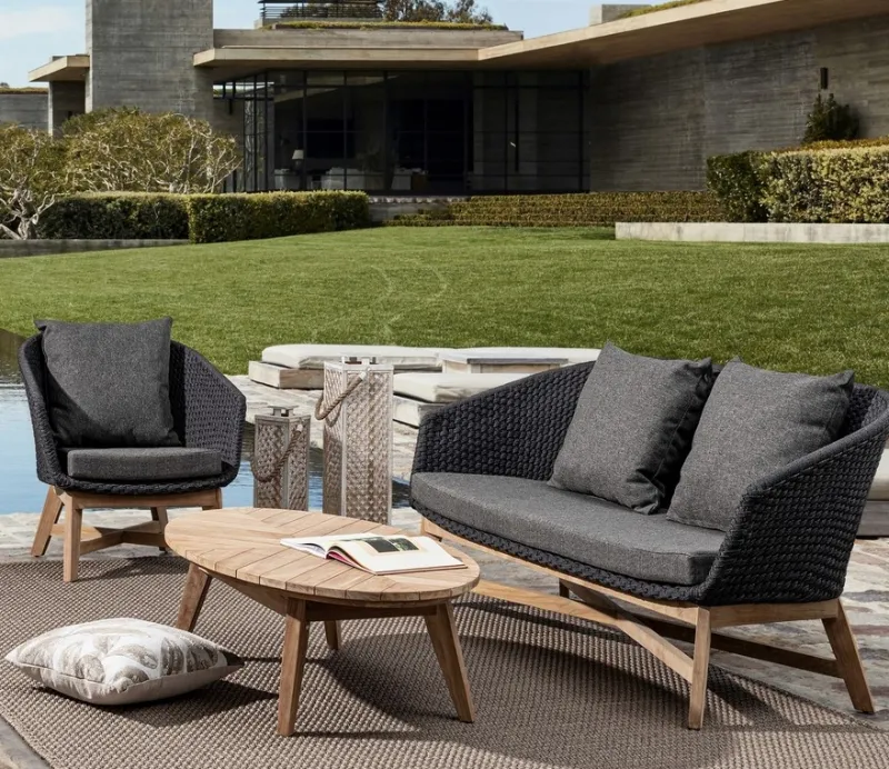 Outlet Bizzotto POLTRONA IN CORDA PER ESTERNO ANTRACITE - COACHELLA