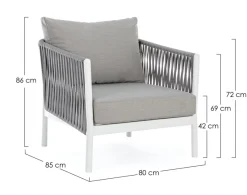 Best Bizzotto POLTRONA IN CORDA PER ESTERNO BIANCO WG20 - FLORENCIA